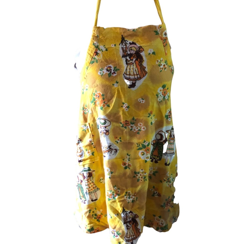 Vintage Yellow tie Full  Apron